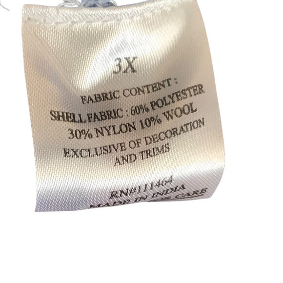 K.Jordan Colorblock Sweater Women Size 3X Wool Blend Open Knit Long Sleeve - Picture 6 of 9